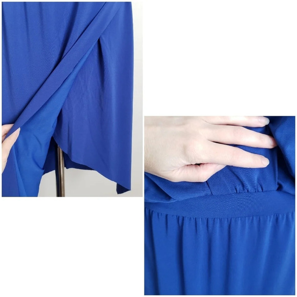 Elizabeth and James Blue Asymmetrical Racerback Sleeveless Rowan Blouson Dress - Picture 6 of 8